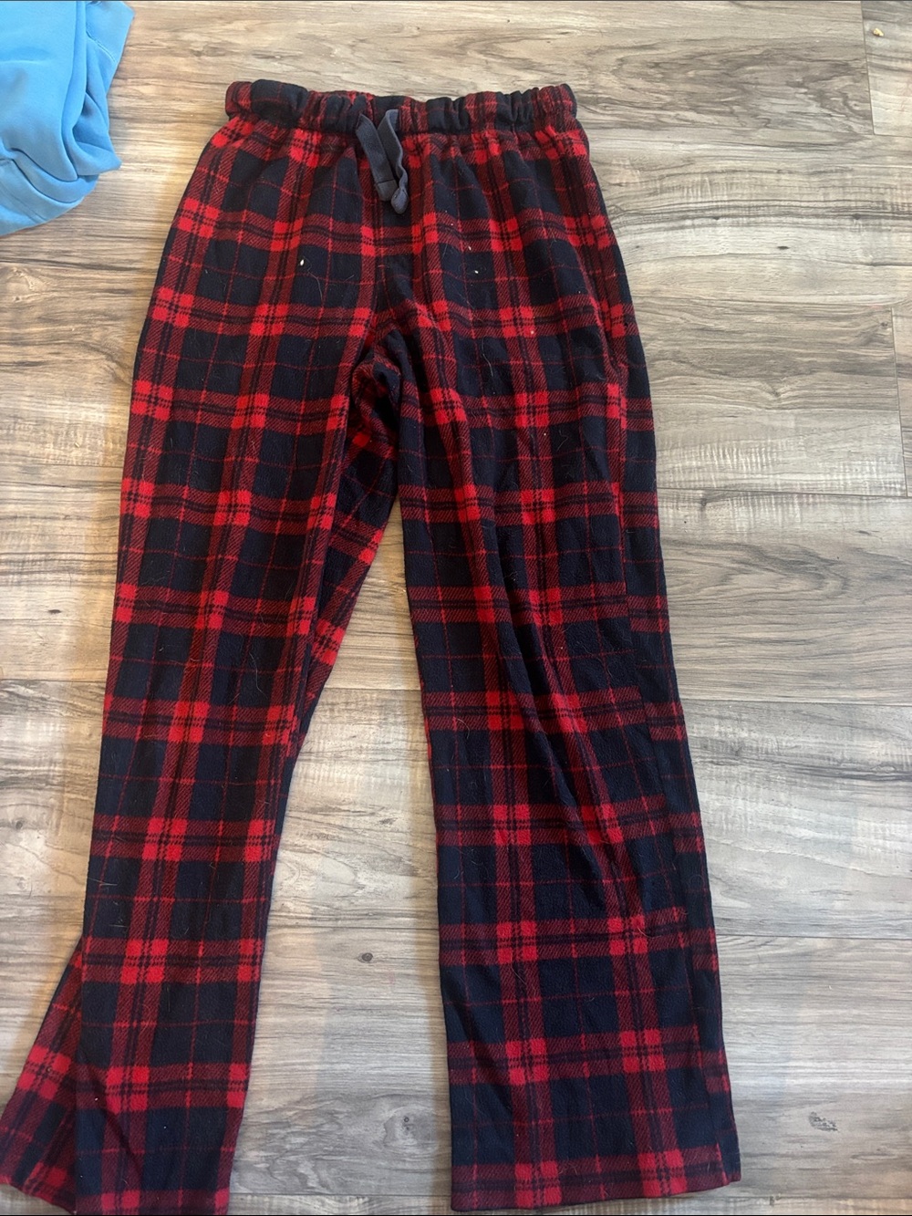 George Women's Red and Black Plaid Fleece Jogger Pants